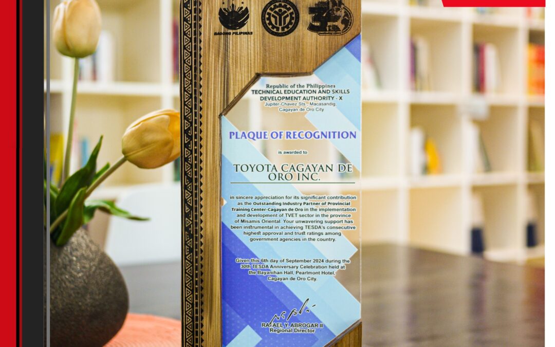 Toyota CDO Recognized as Outstanding Industry Partner by TESDA